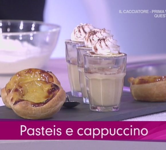 I pastéis de nata e cappuccino a Detto Fatto